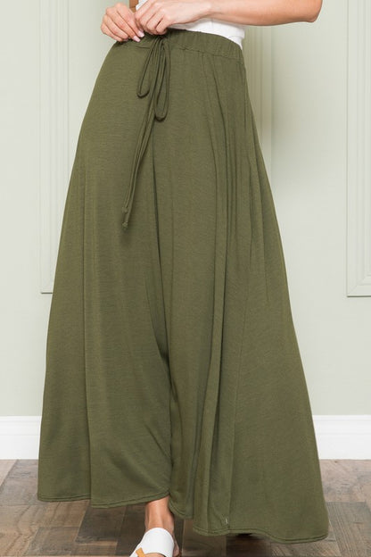 Solid Maxi Skirt with Pockets