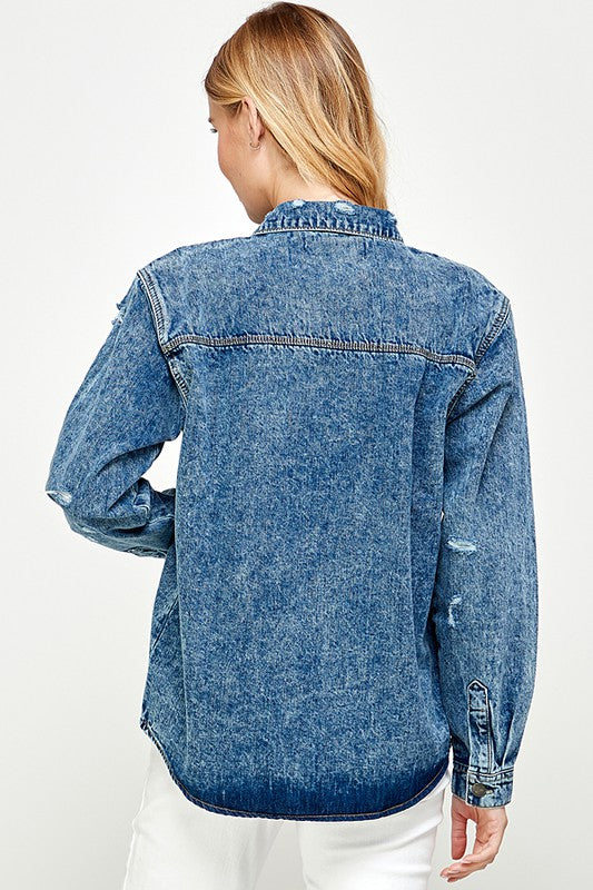 Women's Distressed Denim Shirts