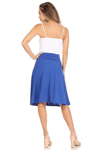 Solid, A-line pull on skirt