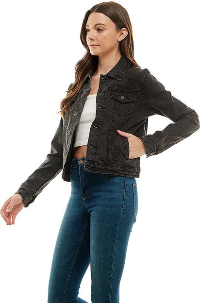 Chaqueta vaquera informal para mujer de spandex