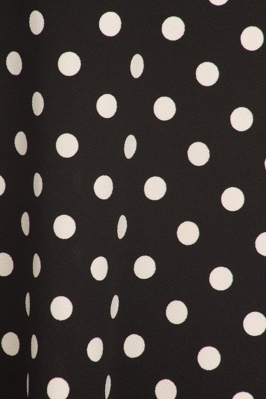 Polka dot print, knee length skirt