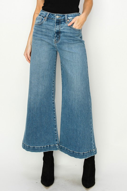 JEANS CROPPED PALAZZO DE TIRO ALTO