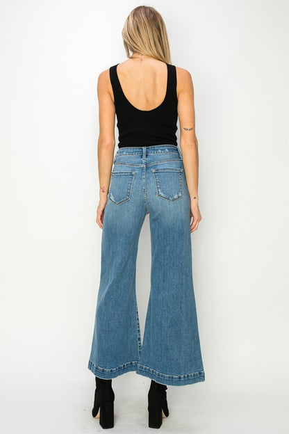 JEANS CROPPED PALAZZO DE TIRO ALTO