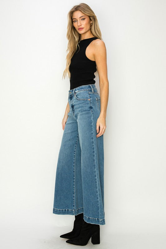 JEANS CROPPED PALAZZO DE TIRO ALTO