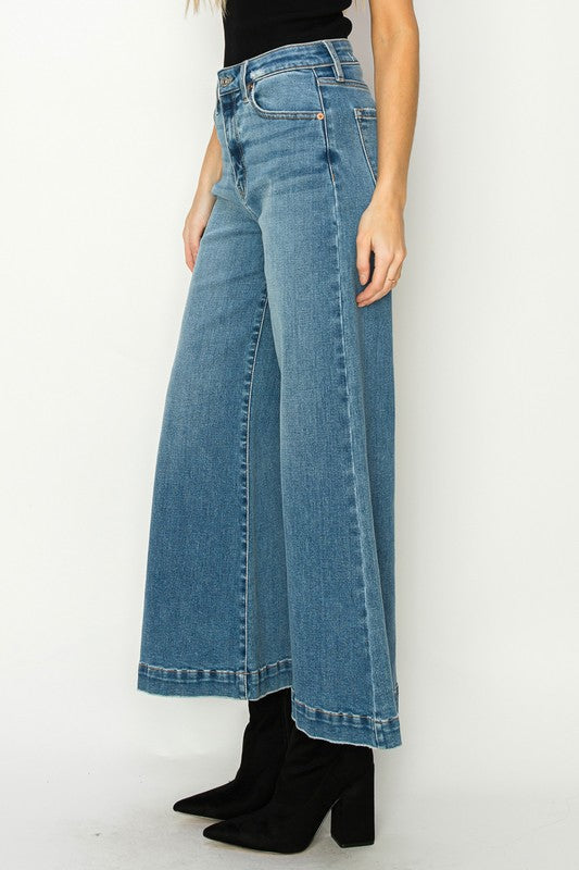 JEANS CROPPED PALAZZO DE TIRO ALTO