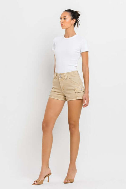 Shorts cargo de talle alto