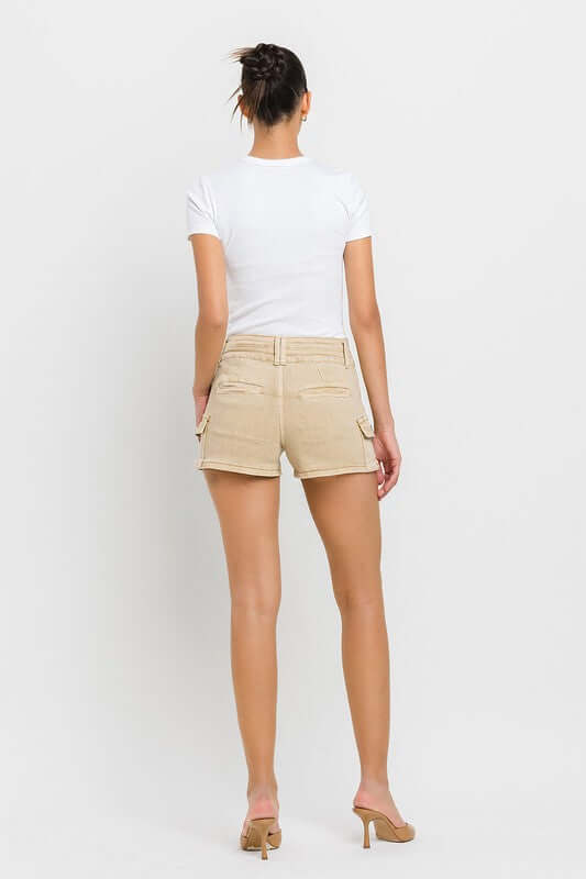 High Rise Cargo Shorts