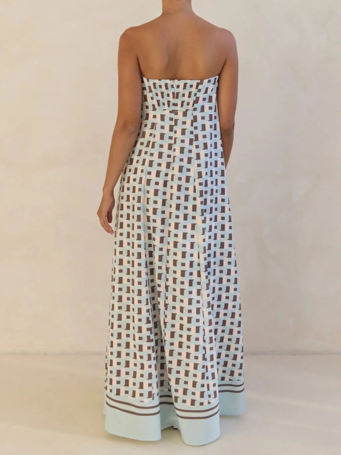 tube maxi dress pattern Smocked Printed Tube Maxi Dress Pink Print / S