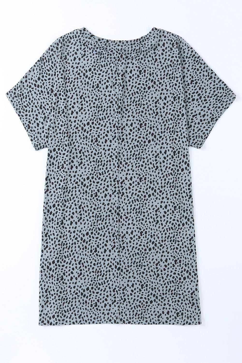 Animal Print Round Neck Tunic Tee with Pockets