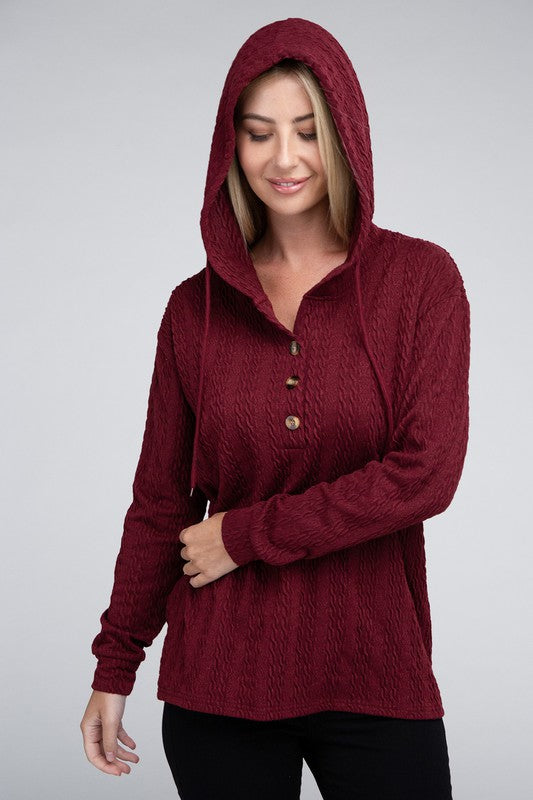 Sudadera con capucha de tela texturizada