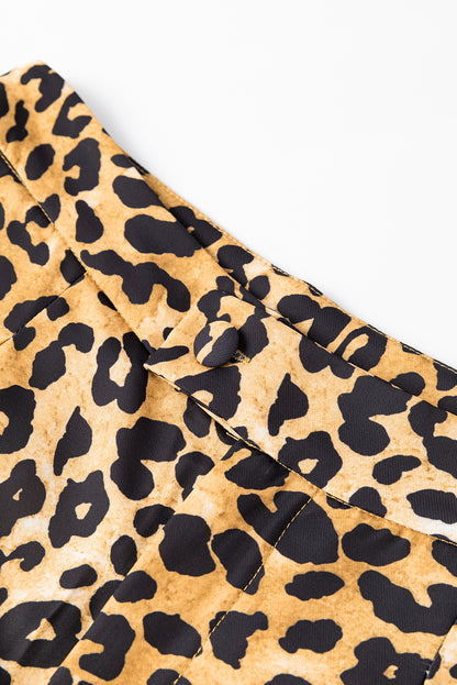 Pantalones anchos con estampado animal de leopardo