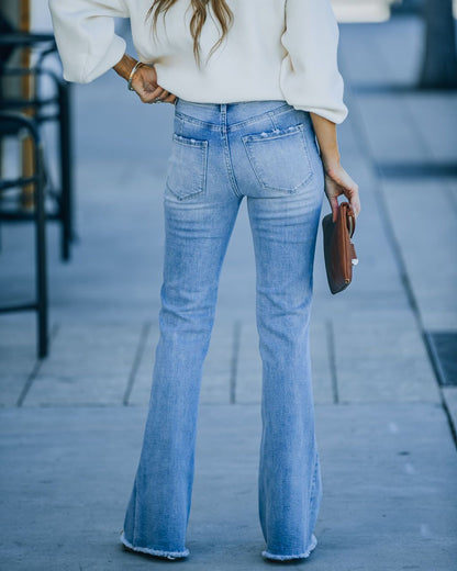 Pantalones vaqueros lavados sencillos y ajustados con bolsillos para mujer