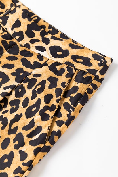 Pantalones anchos con estampado animal de leopardo