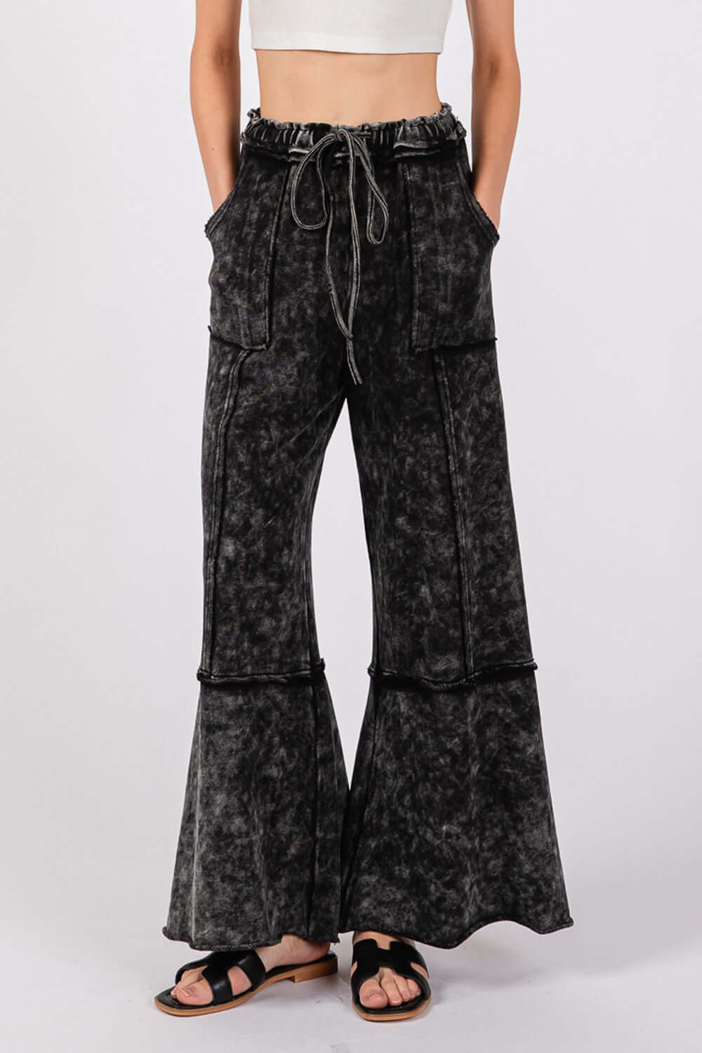 SAGE + FIG Mineral Washed Terry Wide Leg Pants