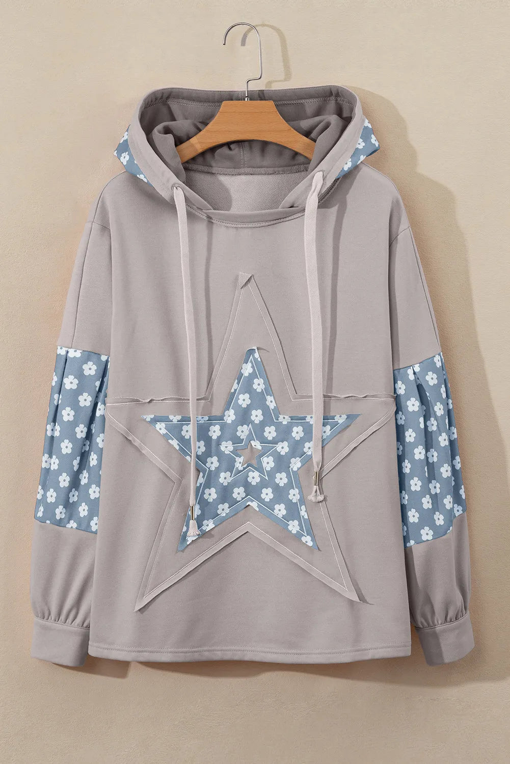 Drawstring Star Long Sleeve Hoodie