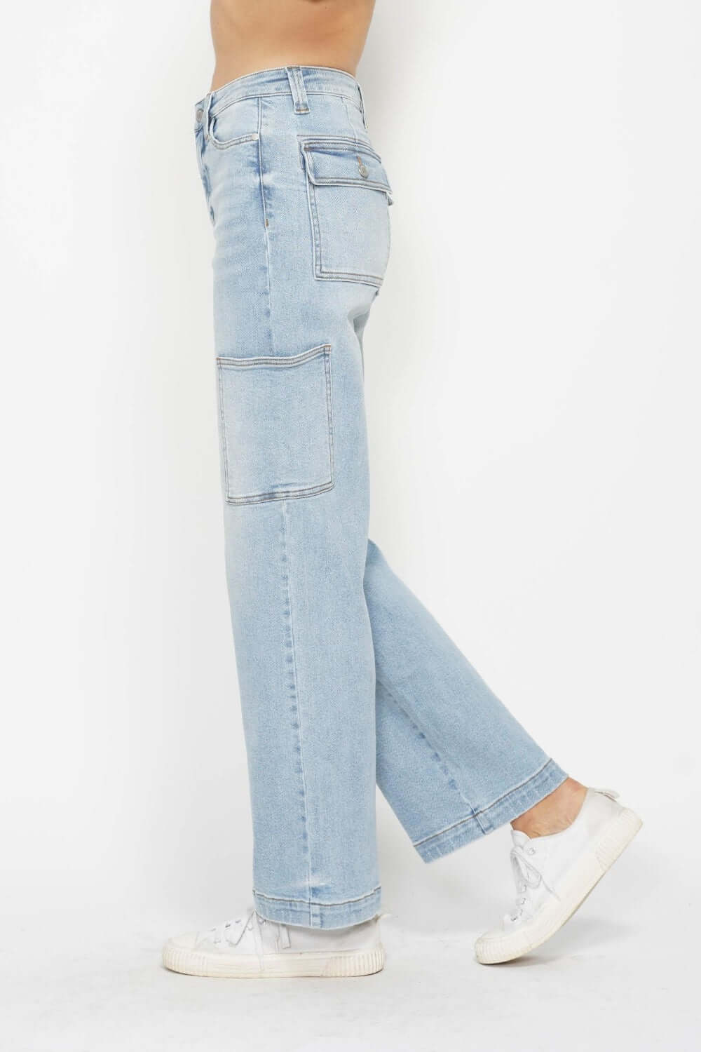 Judy Blue Full Size High Waist Straight Cargo Jeans