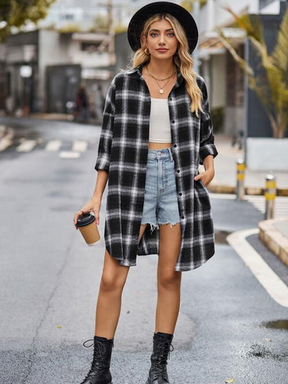 Plaid Button Up Collared Neck Shirt