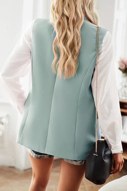 Double-Breasted Sleeveless Blazer