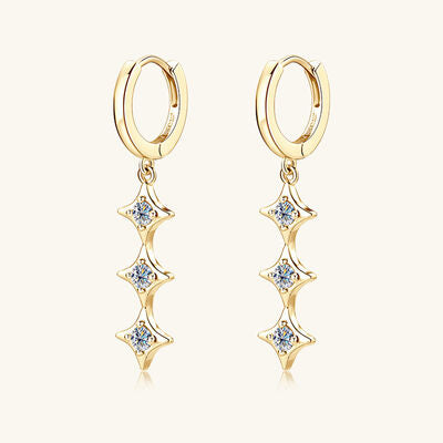 Moissanite 925 Sterling Silver Geometric Shape Earrings