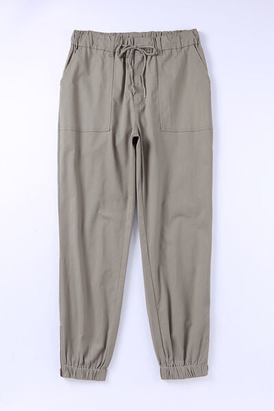 Drawstring Side Zip Joggers