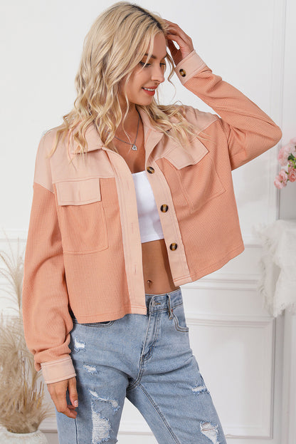 Button Down Dropped Shoulder Jacket