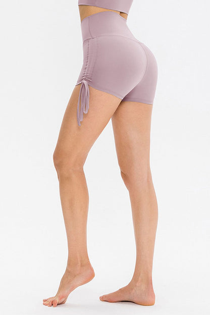Shorts deportivos con cordón y cintura ancha con lazo lateral