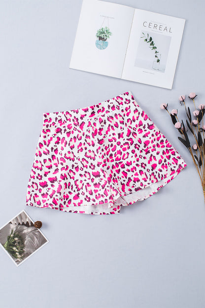 Shorts con cintura elástica y estampado de leopardo