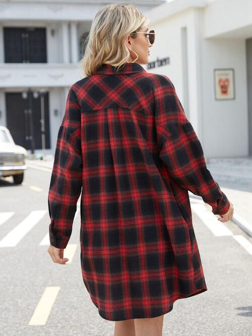 Camisa con cuello y botones a cuadros